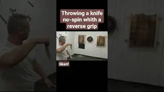СКАНФ метание ножей без оборота.SKANF throwing a knife no-spin whith a reverse grip 