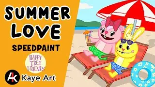 Giggles and Cuddles - Summer Love - Happy Tree Friends [SPEEDPAINT]