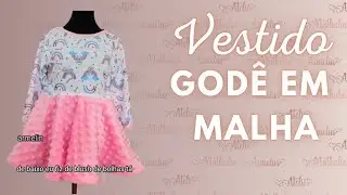 Vestido GODÊ em malha infantil #moldepdfgratis