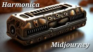 Губная гармошка в   Midjourney/Harmonica in Midjourney