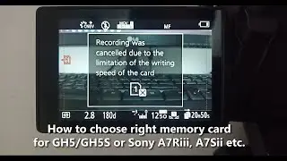 How to solve Memory card writing speed limitation warning in GH5 GH5S