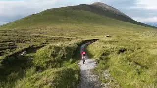 Cycling through the deserted village on Achill Island