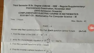 kannur university  bsc computer  science  maths sem 3 previous  question  contact online tution@vee