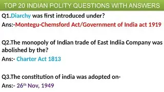 Important polity questions for competitive exams in english| polity questions for competitive exams.