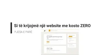 Si te krijojme nje website me kosto zero