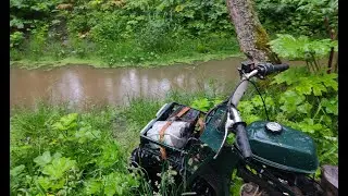 Полноприводный мотоцикл покатушки в ливень   непроходимые дебри и ручьи