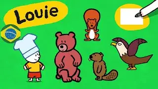 Louie, desenhe me 🎨 ✐ Louie, desenhe me um animais da montanha ✐ | Desenhos animados para crianças