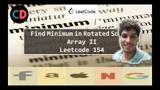Find Minimum in Rotated Sorted Array II | Leetcode 154 | Live coding session 🔥🔥| Binary search  Algo