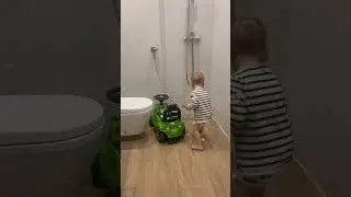 My toddler wash his car in shower #baby #adorable #kids