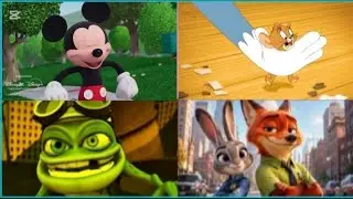 Mickey mouse vs Tom and Jerry vs Crazy Frog vs Zootopia 
