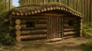 A simple dugout made of dry logs