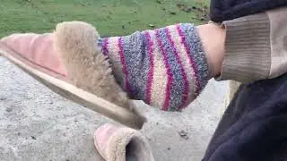 Fuzzy socks & slipper dangle