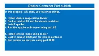 Docker publish port | Docker expose port from container | Port configuration in docker container
