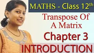 Transpose Of A Matrix - Matrices - Chapter 3 - Maths Class 12th