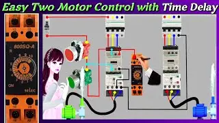 Two Motor Control Delay with Timer - Auto Automation Hack Trick  #timer @AllGyanElectrical