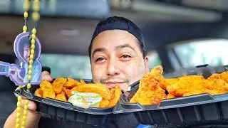 Chicken Tenders And Huge Seasoned Wedge Fries with Jalapeño Ranch Sauce! Mukbang