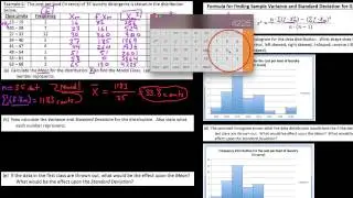 P-S 3.3.5,  Variance and standard deviation for grouped data, video #2