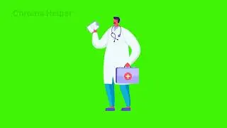 Doctor green screen background, Character animation 
