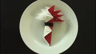 Fold a napkin in the shape of a paradise bird