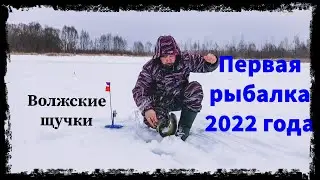 Первая рыбалка в 2022 году. жерлицы работали исправно.