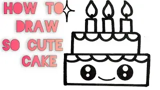 How to draw so cute CAKE ? 🤔😁 Easy drawing for kids and beginbers