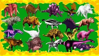 Green Screen Dinosaurus Jurassic Animals Left to Right Running and Walking Green Screen Blue Screen