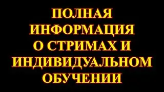 Полная информация о стримах и индивидуальном обучении.