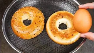 Всего 3 ингредиента! Лучший рецепт завтрака за 5 минут! Бублик и Яйца!