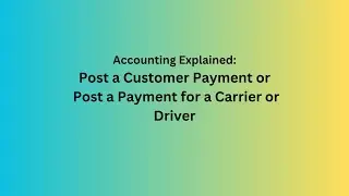 Acccounting: How to Post a Payment