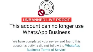 This account can no longer use WhatsApp Business | account can no longer use whatsapp due to spam