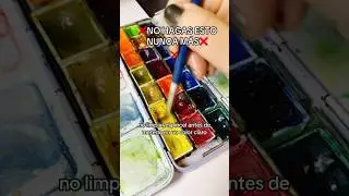 ❌😵Los PEORES ERRORES al PINTAR con acuarelas😱😭 , cuales haces tu? #arte #arteshorts
