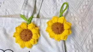 How to Crochet Sunflower Keychain | Easy Crochet for Beginners