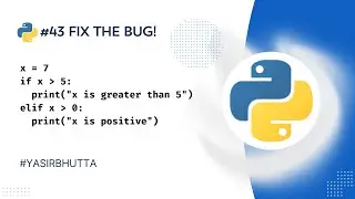 Python Quiz #43 | Python Code Challenge: Fix the Bug | Python Tutorial for Beginners | if example