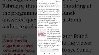 Ofcom fines GB News £100,000 for breach of impartiality rules over Sunak interview