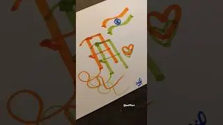 How to write A lettering art using tricolour 🇮🇳 | write A lettering art on double pen #viralshorts