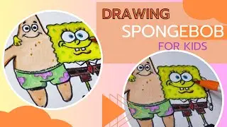 SPONGEBOB drawing for kids| how to draw sponge bob SquarePants| draw with me
