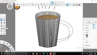 Object drawing using different techniques in the sketchbook and photoshop speed art