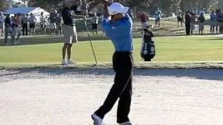 Tiger Woods wood shot from bunker