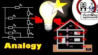 Electrical Current Flow and Thermal Energy Flow Analogy - computed using Kirchhoff's Rules (EX13)
