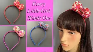 🎀 Very Pretty Girl's Bow Headband | Hair Band | How to make Bow Headband | Faixa de cabeça com arco