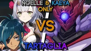 Genshin Impact: Childe/Tartaglia Boss Clear with only Noelle and Kaeya, with no food and potions