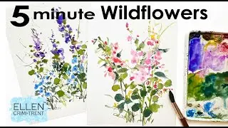 EASY watercolor wildflowers in 5 minutes!!