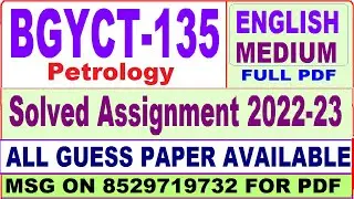 bgyct 135 solved assignment 2022-23 / bgyct 135 solved assignment 2023 English / ignou bscg solved