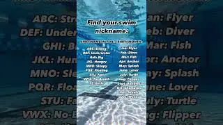 What's your swimming nickname?