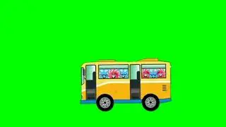 A bus moving forward green screen cartoon character |Green screen animation character bus
