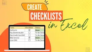 How To Create A Checklist In Excel For ANY Tasks ✔