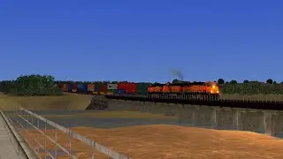 TS2022: Morning BNSF Trains Over The Red River