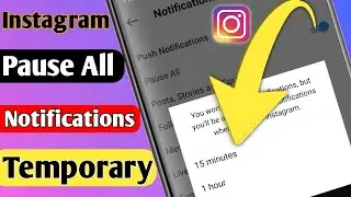 How to Enable Pause All Notifications on Instagram | Instagram Pause All