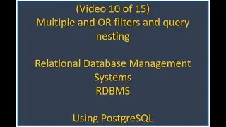 RDBMS 10 /15 -  IN operator and Query nesting