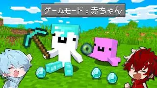 初心者にバレずに難易度「赤ちゃん」やらせてみた【マインクラフト】【めておら】【STPR新人歌い手グループ】